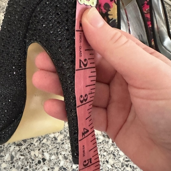 Sparkle black high heels black size 7 truffle used occasion wedding occasion - Picture 16 of 16